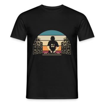 DJ Techno Musique Amateur Électro musiciens - T-shirt homme - noir - Devant - AI Model Male 178 light (178cm)