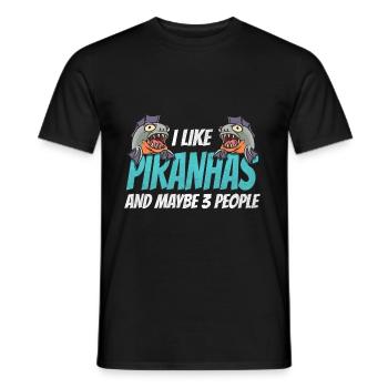Piranha Geschenk - Männer T-Shirt - Schwarz - Vorne - AI Model Male 178 light (178cm)