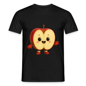 Apfel - Männer T-Shirt - Schwarz - Vorne - AI Model Male 178 light (178cm)