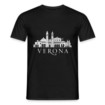 Verona Skyline - Männer T-Shirt - Schwarz - Vorne - AI Model Male 178 light (178cm)
