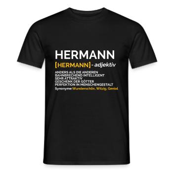 Hermann - Männer T-Shirt - Schwarz - Vorne - AI Model Male 178 light (178cm)
