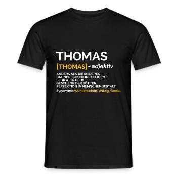 Thomas - Men's T-Shirt - black - Front - AI Model Male 178 light (178cm)