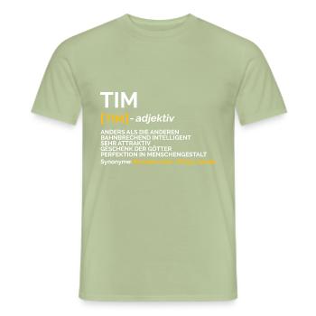 Tim - Men's T-Shirt - sage - Front - AI Model Male 178 light (178cm)