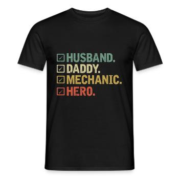 Vintage mari mécanicien père héros - T-shirt homme - noir - Devant - AI Model Male 178 light (178cm)