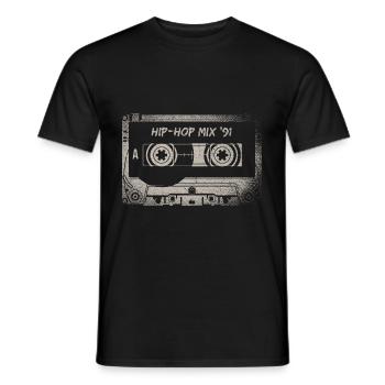 Vintage Alt Hip Hip Mixtape 91 Music Love - Men's T-Shirt - black - Front - AI Model Male 178 light (178cm)