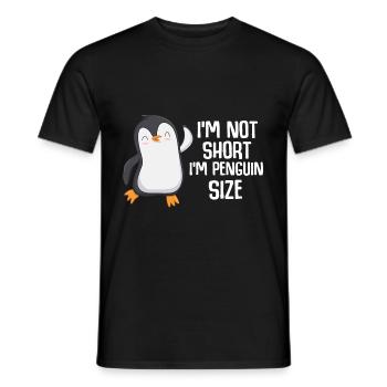 Mignon penguins Amoureux Court Humain Zoo - T-shirt homme - noir - Devant - AI Model Male 178 light (178cm)
