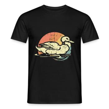 Canard dans le lac - T-shirt homme - noir - Devant - AI Model Male 178 light (178cm)