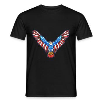 American Bald Eagle American 4. - Men's T-Shirt - black - Front - AI Model Male 178 light (178cm)