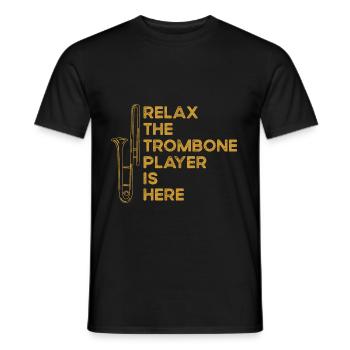 trombone - Men's T-Shirt - black - Front - AI Model Male 178 light (178cm)