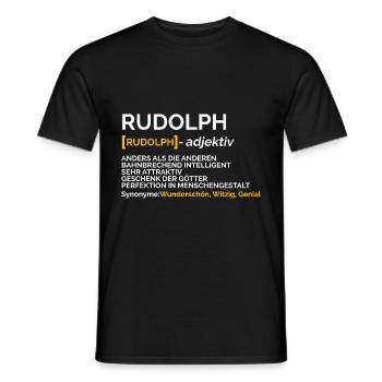 Rudolph - Männer T-Shirt - Schwarz - Vorne - AI Model Male 178 light (178cm)