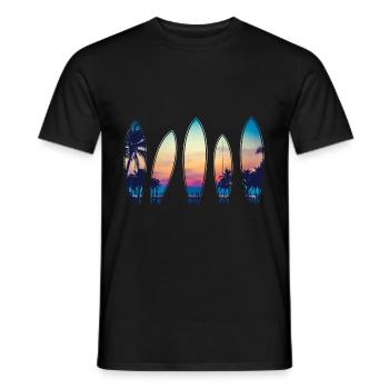 Surf vintage plage classique Hawaii Surf surf - T-shirt homme - noir - Devant - AI Model Male 178 light (178cm)