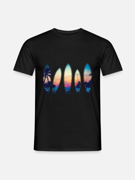 Vintage Surfbrett Strand Klassiker Hawaii Surfen - Männer T-Shirt - Schwarz