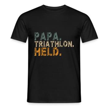 Triathlon Triathlet Papa Opa Mann witziger Spruch - Männer T-Shirt - Schwarz - Vorne - AI Model Male 178 light (178cm)