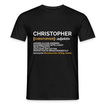 Christopher - Männer T-Shirt - Schwarz - Vorne - AI Model Male 178 light (178cm)