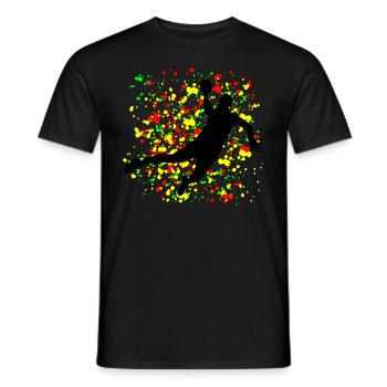 Handballspieler auf buntem Hintergrund - Männer T-Shirt - Schwarz - Vorne - AI Model Male 178 light (178cm)