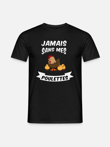Mai senza le mie galline! - T-shirt uomo - nero