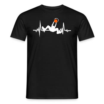 Basketball Basketball Heart Beat Basketball Player - Men's T-Shirt - black - Front - AI Model Male 178 light (178cm)