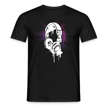 DJ Equalizer Electro Colors Music Headphones - Men's T-Shirt - black - Front - AI Model Male 178 light (178cm)