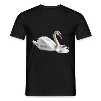 Schwan Kaffee - Männer T-Shirt - Schwarz - Vorne - AI Model Male 178 light (178cm)