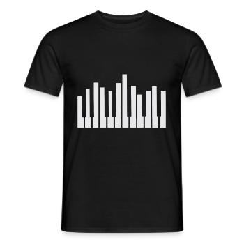 Keyboard Piano keys Musical instrument Musicians - Men's T-Shirt - black - Front - AI Model Male 178 light (178cm)