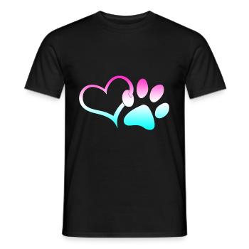 Patte de chien Arc-en-ciel Coeur coloré Sauveteur d’animaux - T-shirt homme - noir - Devant - AI Model Male 178 light (178cm)