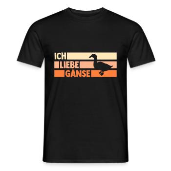Gans Gänse - Männer T-Shirt - Schwarz - Vorne - AI Model Male 178 light (178cm)