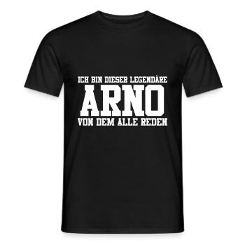 Arno Name Design - Männer T-Shirt - Schwarz - Vorne - AI Model Male 178 light (178cm)