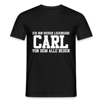 Carl Name Design - Männer T-Shirt - Schwarz - Vorne - AI Model Male 178 light (178cm)