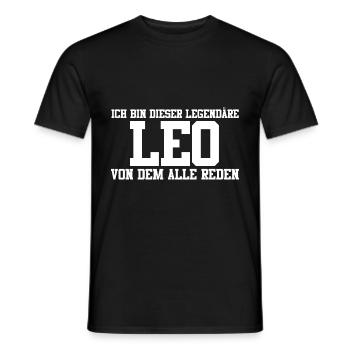 Leo Name Design - Männer T-Shirt - Schwarz - Vorne - AI Model Male 178 light (178cm)