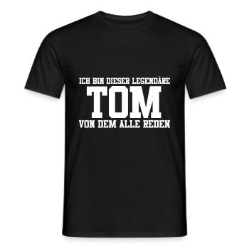 Tom Name Design - Männer T-Shirt - Schwarz - Vorne - AI Model Male 178 light (178cm)