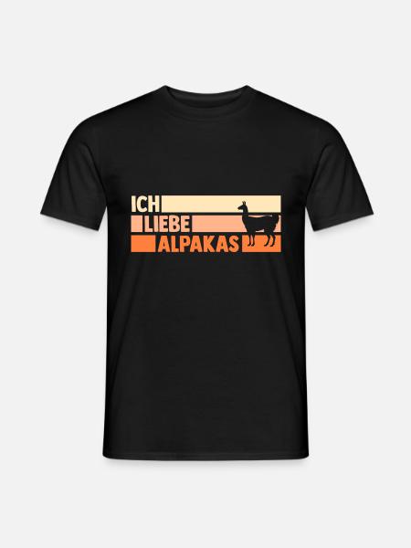 Alpaka - Männer T-Shirt - Schwarz