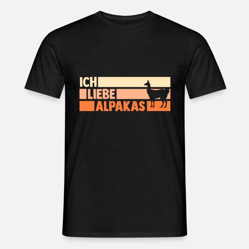 Alpaka - Männer T-Shirt - Schwarz