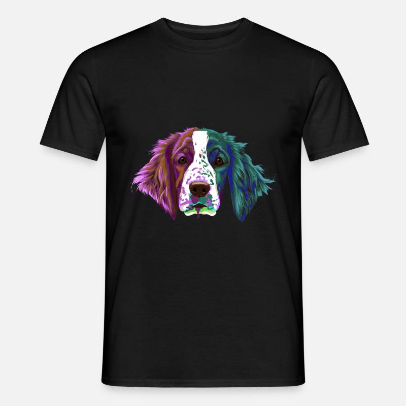 Splash Welsh Springer Spaniel Hund - Männer T-Shirt - Schwarz