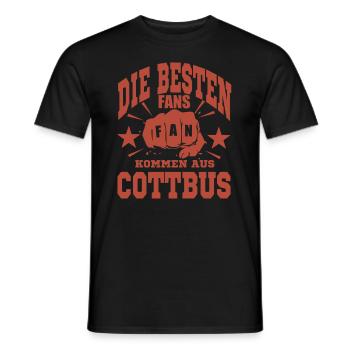 COTTBUS FANS - Männer T-Shirt - Schwarz - Vorne - AI Model Male 178 light (178cm)