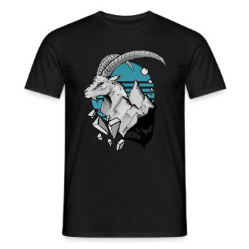 Chemise d'escalade de capricorne - T-shirt homme - noir - Devant - AI Model Male 178 light (178cm)
