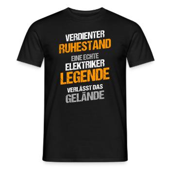 Elektriker Rente Spruch - Männer T-Shirt - Schwarz - Vorne - AI Model Male 178 light (178cm)