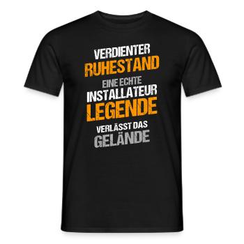Installateur Rente Spruch - Männer T-Shirt - Schwarz - Vorne - AI Model Male 178 light (178cm)