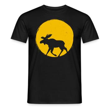 Schweden Elch Silhouette Sonne Geschenk - Männer T-Shirt - Schwarz - Vorne - AI Model Male 178 light (178cm)