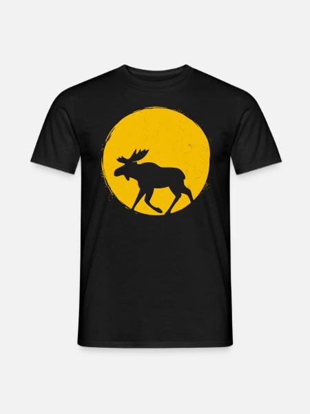 Suède Moose Silhouette Sun Gift - T-shirt homme - noir