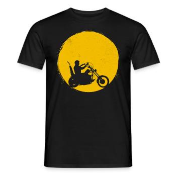 Motorrad Silhouette Chopper Sonne Geschenk - Männer T-Shirt - Schwarz - Vorne - AI Model Male 178 light (178cm)