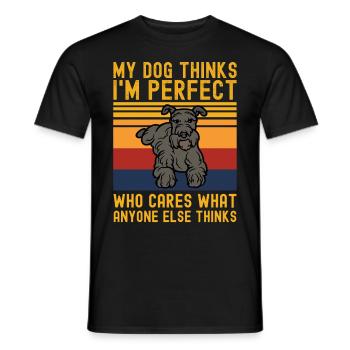 Schnauzer amoureux des chiens drôle en disant rétro - T-shirt homme - noir - Devant - AI Model Male 178 light (178cm)