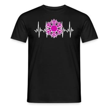 Winter Schneeflocken-Herzschlag - Männer T-Shirt - Schwarz - Vorne - AI Model Male 178 light (178cm)
