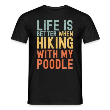 Pudel Wanderhund retro - Männer T-Shirt - Schwarz - Vorne - AI Model Male 178 light (178cm)
