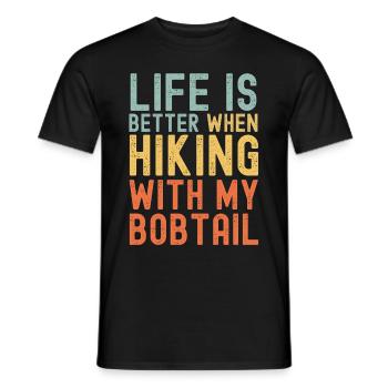 Bobtail Chien de randonnée rétro - T-shirt homme - noir - Devant - AI Model Male 178 light (178cm)
