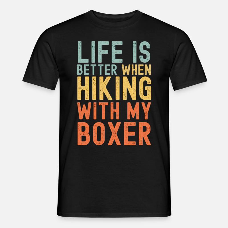 Deutscher Boxer Wanderhund retro - Männer T-Shirt - Schwarz