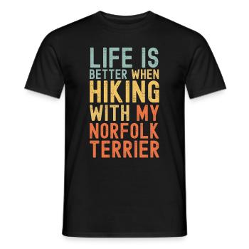 Norfolk-Terrier Chien de randonnée rétro - T-shirt homme - noir - Devant - AI Model Male 178 light (178cm)