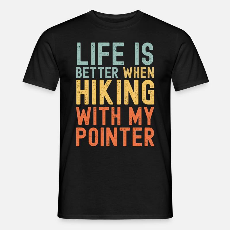 Pointer Wanderhund retro - Männer T-Shirt - Schwarz