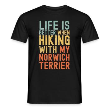 Norwich-Terrier Wanderhund retro - Männer T-Shirt - Schwarz - Vorne - AI Model Male 178 light (178cm)