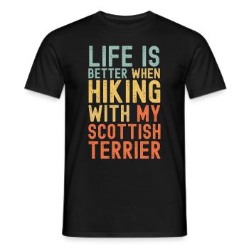Scottish-Terrier Chien de randonnée rétro - T-shirt homme - noir - Devant - AI Model Male 178 light (178cm)