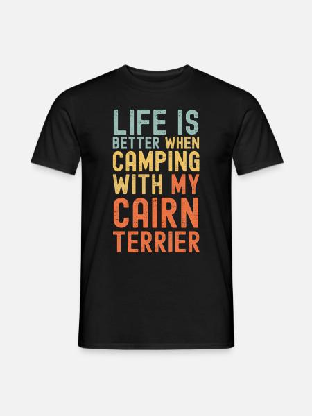 Cairn Terrier Camping retro vintage - Männer T-Shirt - Schwarz